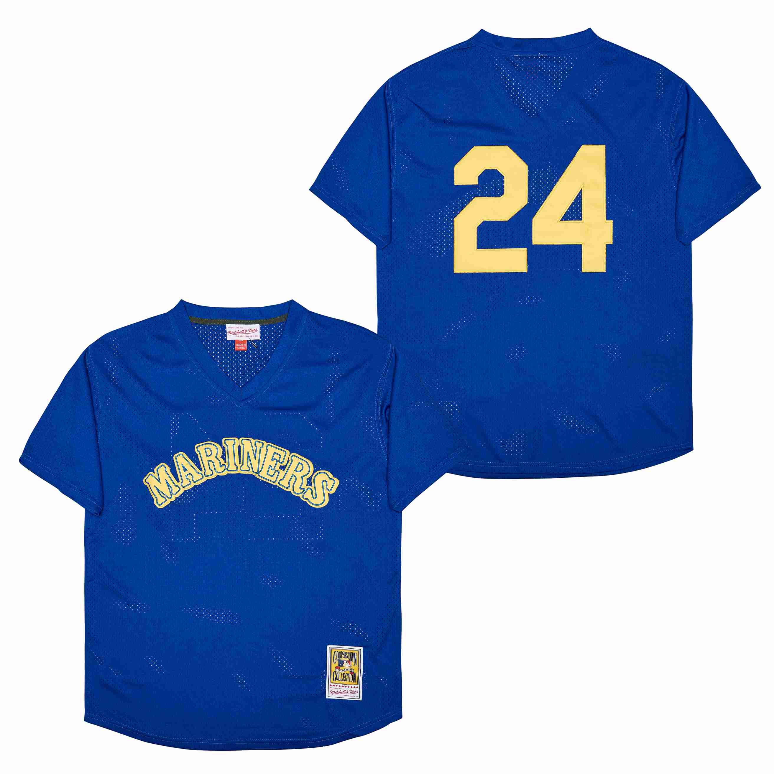 Men Seattle Mariners 24 Griffey blue Throwback Game MLB Jersey